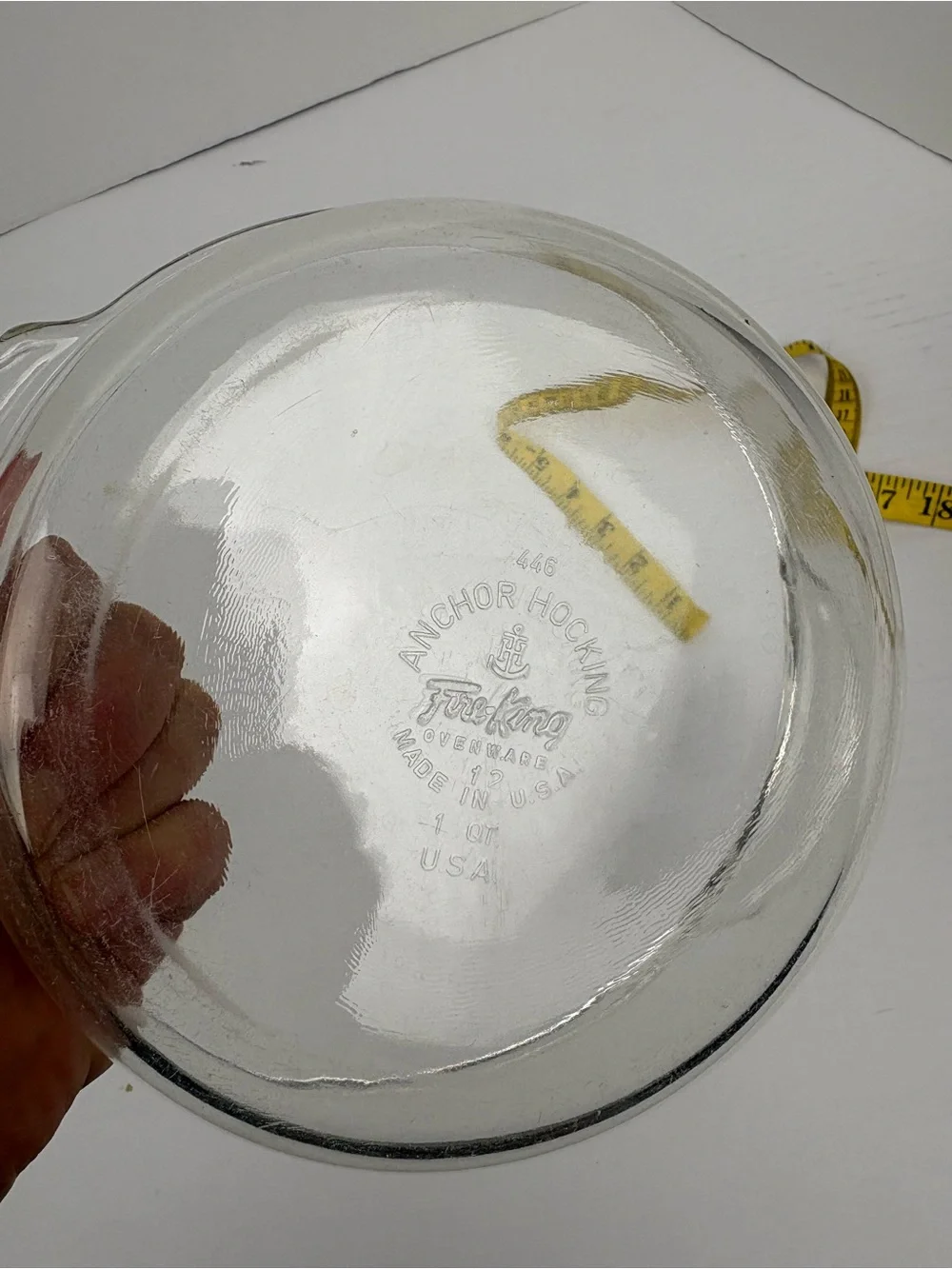 Vintage Anchor Hocking Fire King Glass Dish 446 One Quart Bakeware Made in USA